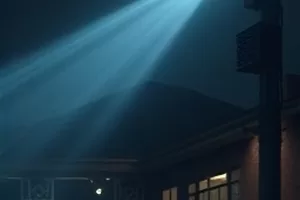 《铜锁》横版封面，木门上的一把旧铜锁